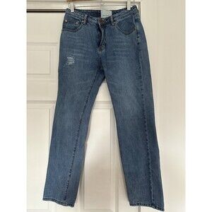 One Teaspoon Womens Blue 27 Denim Straight Jeans Distressed Grunge Streetwear